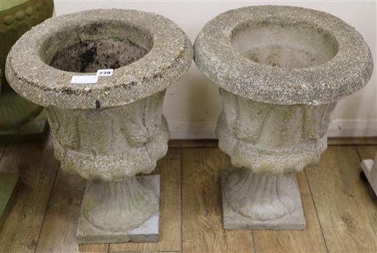 A pair of garden planters, H.54cm